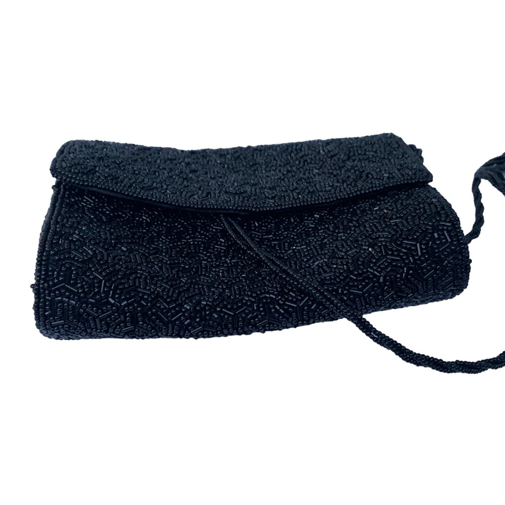 Black Beaded Evening Bag Inge Christopher Luxury Handbag Designer